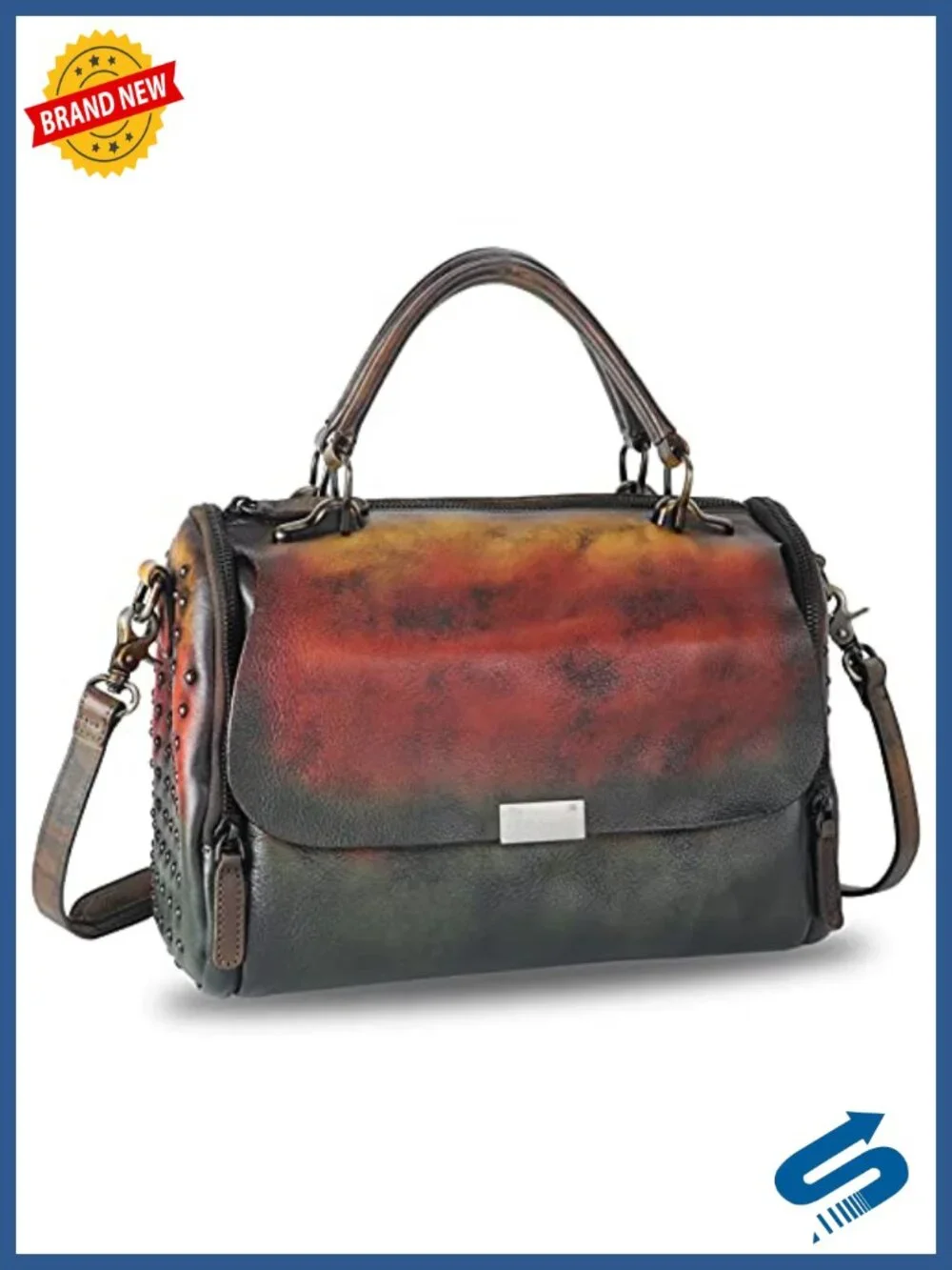 Genuine Leather Vintage Handmade Top Handle Satchel Crossbody Bag